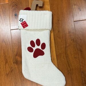 Wondershop White and Red Paw Print Holiday Stocking